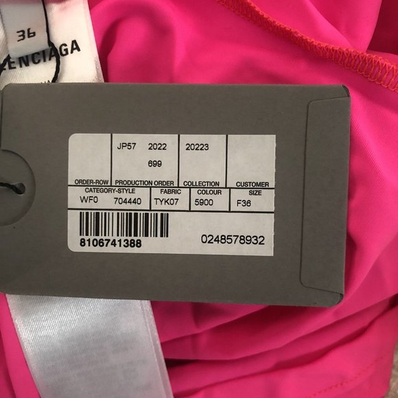 BALENCIAGA Spandex Mini Dress Fluo Pink - Picture 10 of 12